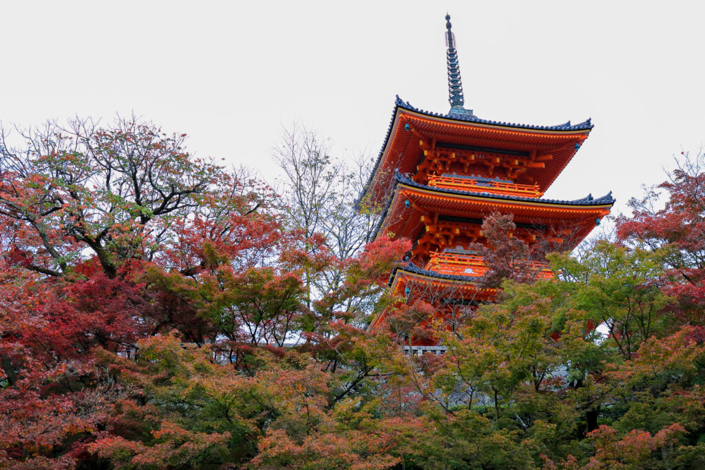 日本京都親子旅遊景點清水寺三重塔