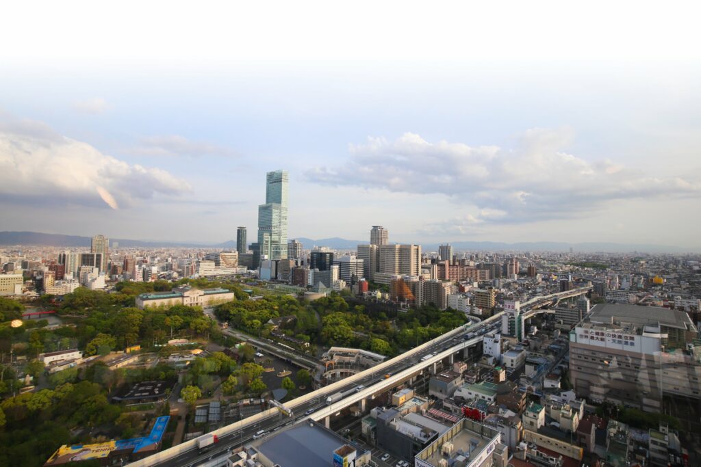 日本親子旅遊景點通天閣鳥瞰遠景