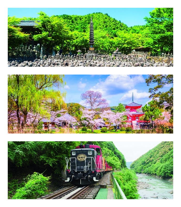 日本京都嵐山旅遊,化野念佛寺、就嵯峨御所大本山 大覺寺、嵯峨野小火車
