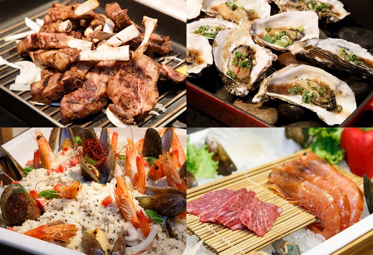 台北美福大飯店彩匯自助餐可以吃到A5和牛排和其他精緻的吃到飽餐點,真是物超所值