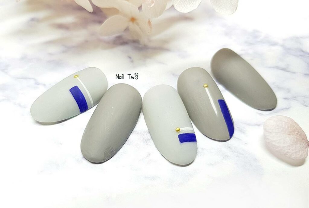 板橋美甲 推薦：Nail Two美甲兔灰色霧面美甲作品