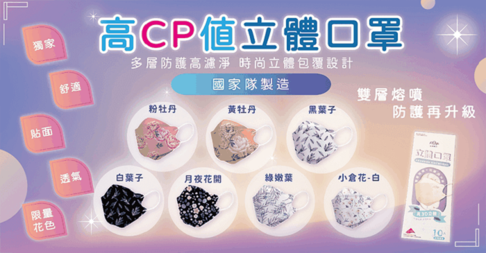 圖片來源自GOMAJI/國家隊韓版KF立體口罩
