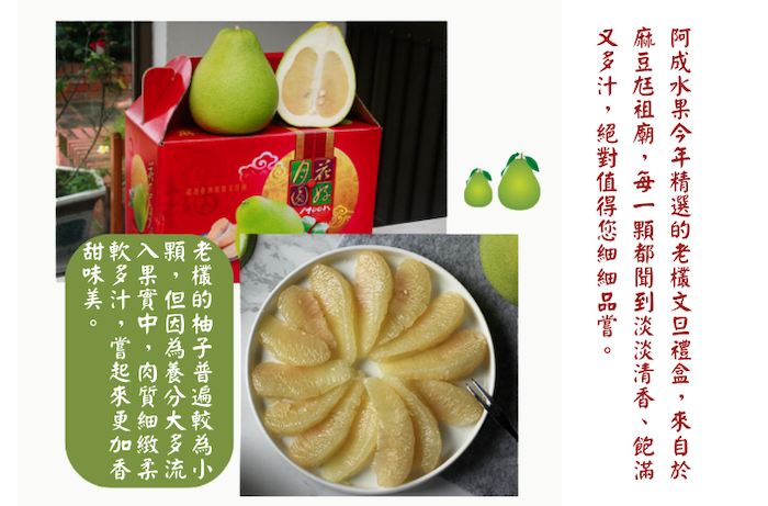 【阿成水果】台南麻豆尪祖廟老欉文旦